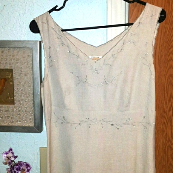 Tolbots Petites, Gorgeous bohemian linen and rayon wedding dress  size 10 - Picture 2 of 13